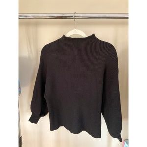 LINE & DOT: Ribbed Oversized Alder Sweater With Bubble Sleeves